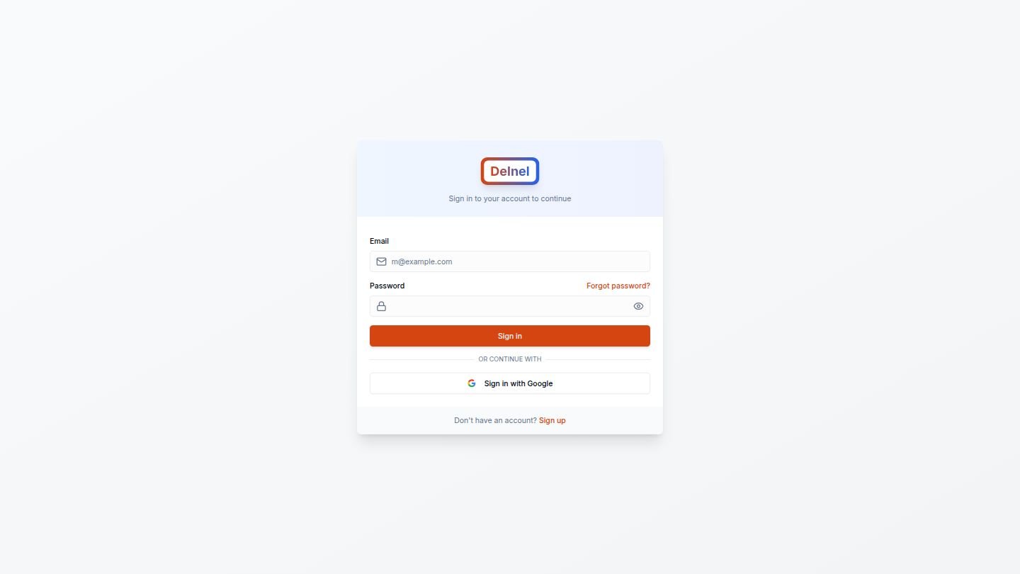 Delnel - Slotted Food Delivery App project screenshot